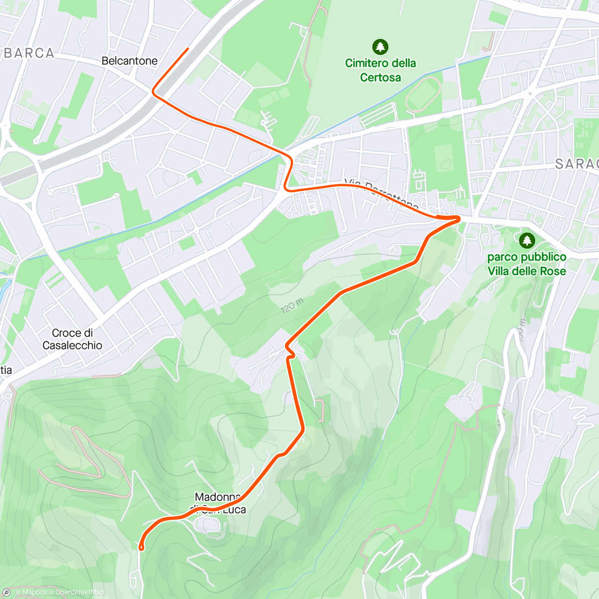 Map of the activity, Zwift - Group Run: ZLDR AYOP 10k (E) on Bologna Time Trial in Bologna TT