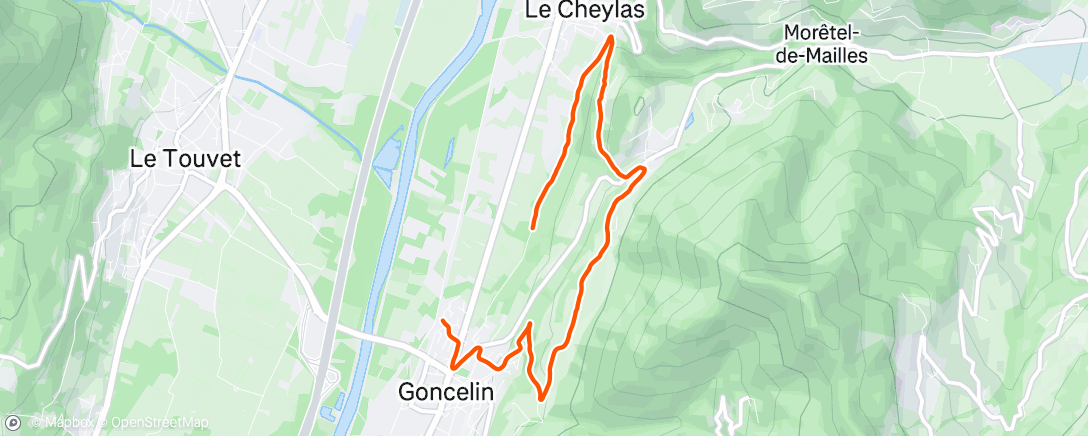 Map of the activity, Trail dans l'après-midi