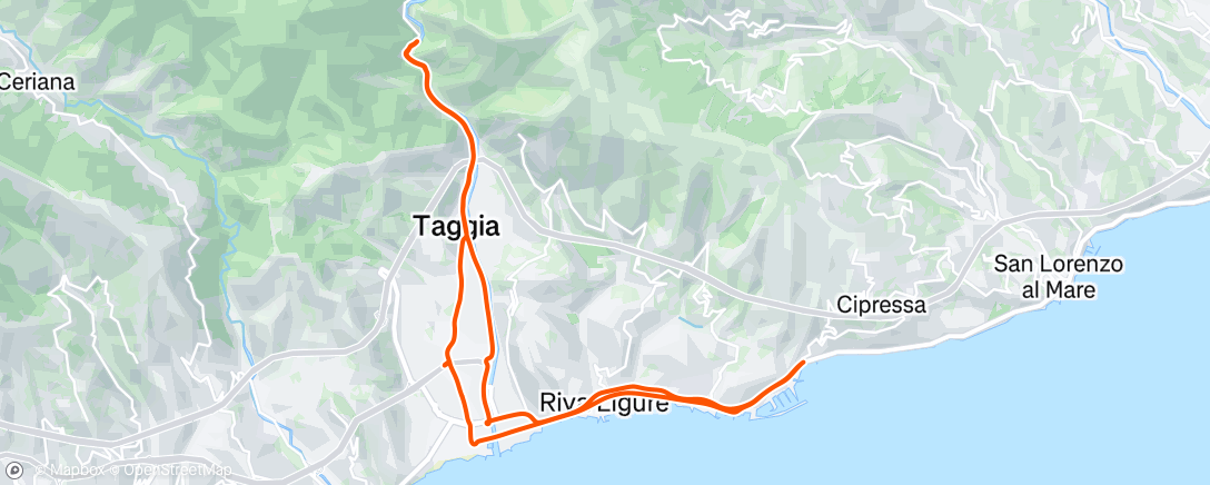 Map of the activity, Evening Ride