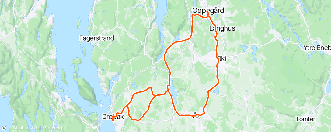 Mapa de la actividad (Fish’n chips i Drøbak med Grethe 😎🚴🏼)