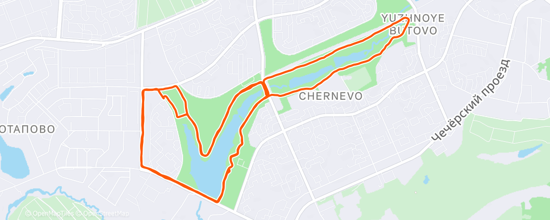 Map of the activity, Вечерний забег