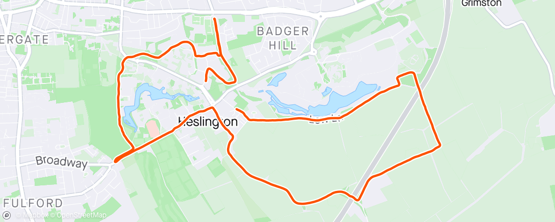 Map of the activity, Plod before school run
