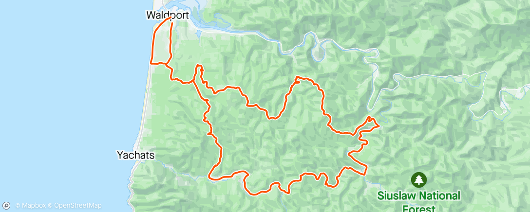 Mapa da atividade, Oregon Coast Gravel Epic