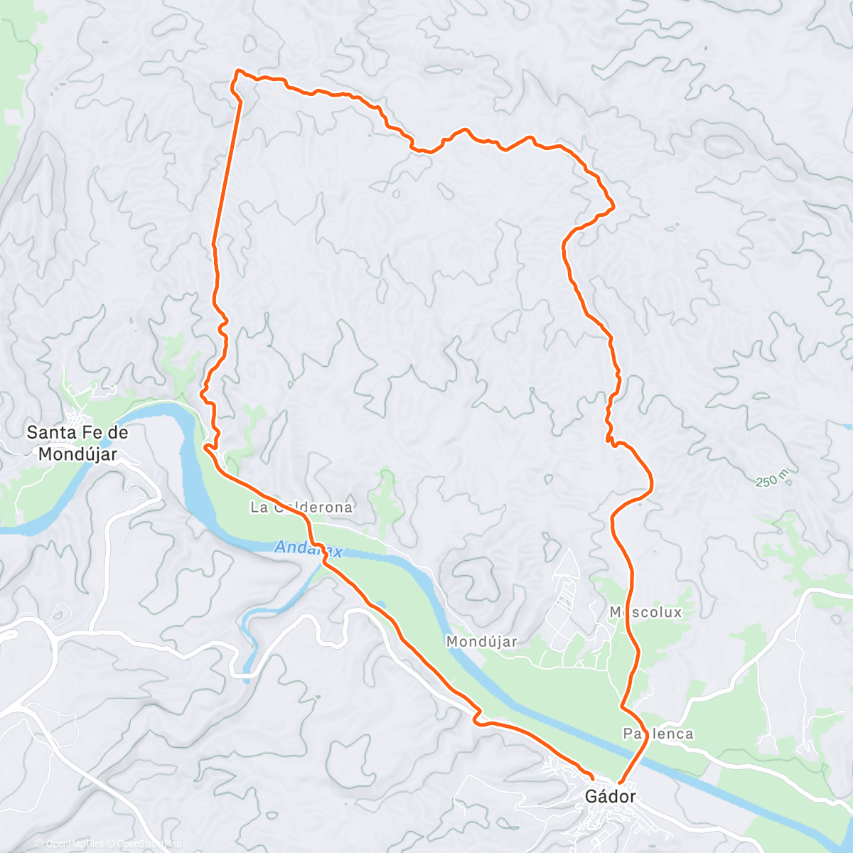 Map of the activity, San Silvestre de Gador 2026