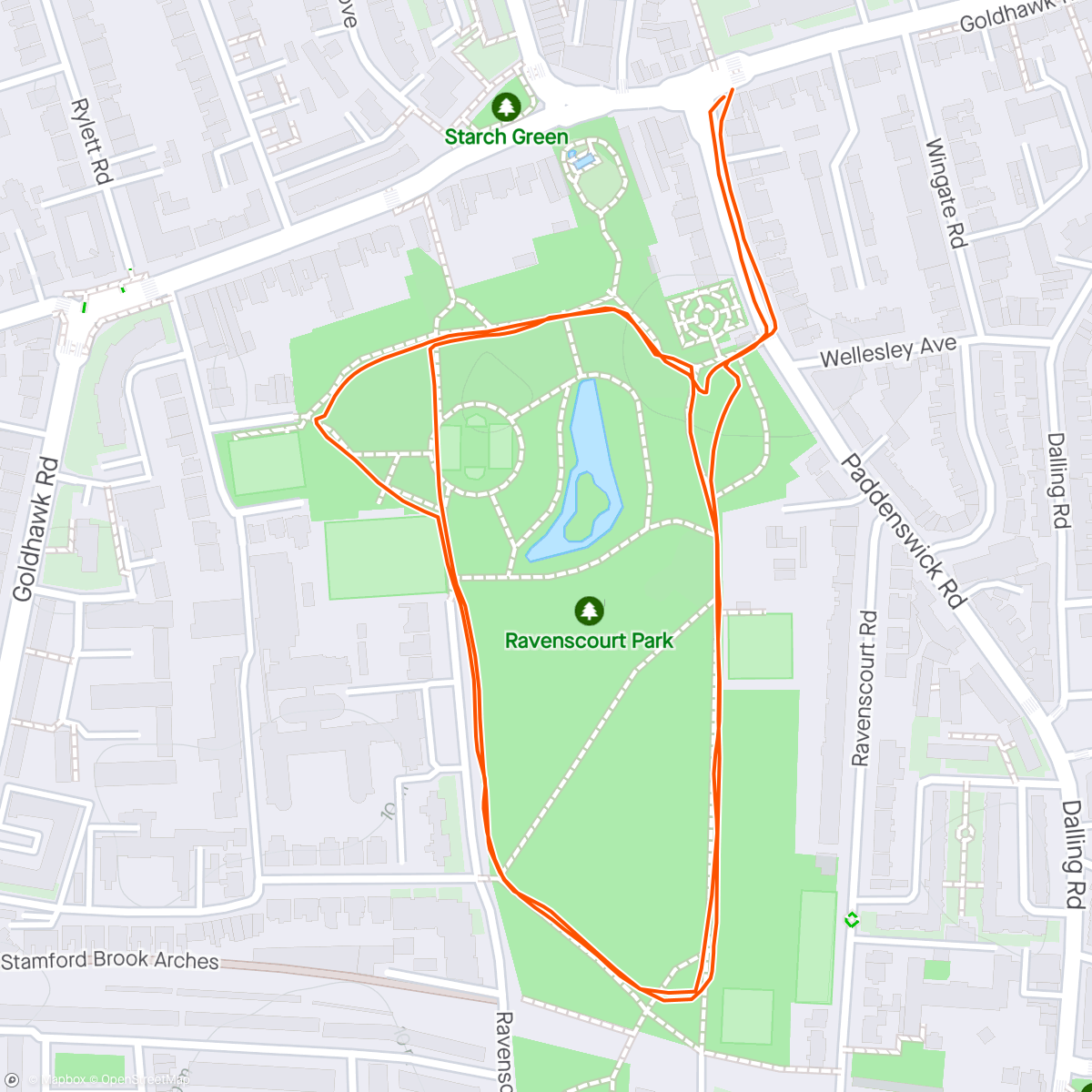 Map of the activity, Greenside Primary Running Club
