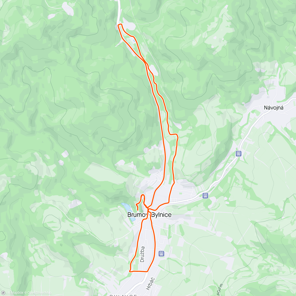 Map of the activity, Afternoon Mountain Bike Ride/vyjetí Brumov