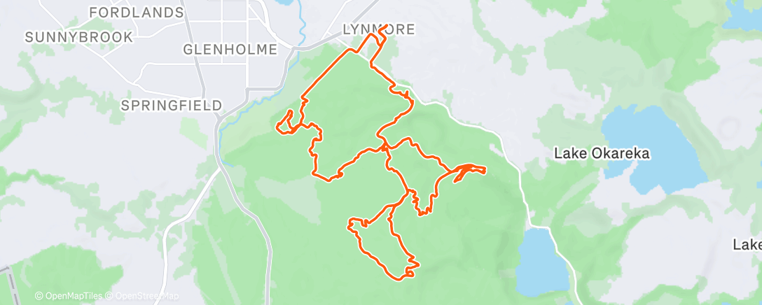 Map of the activity, Lunch Mountain Bike Ride