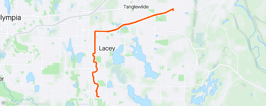 Map of the activity, Night ride