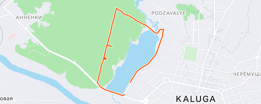 Map of the activity, Evening Run