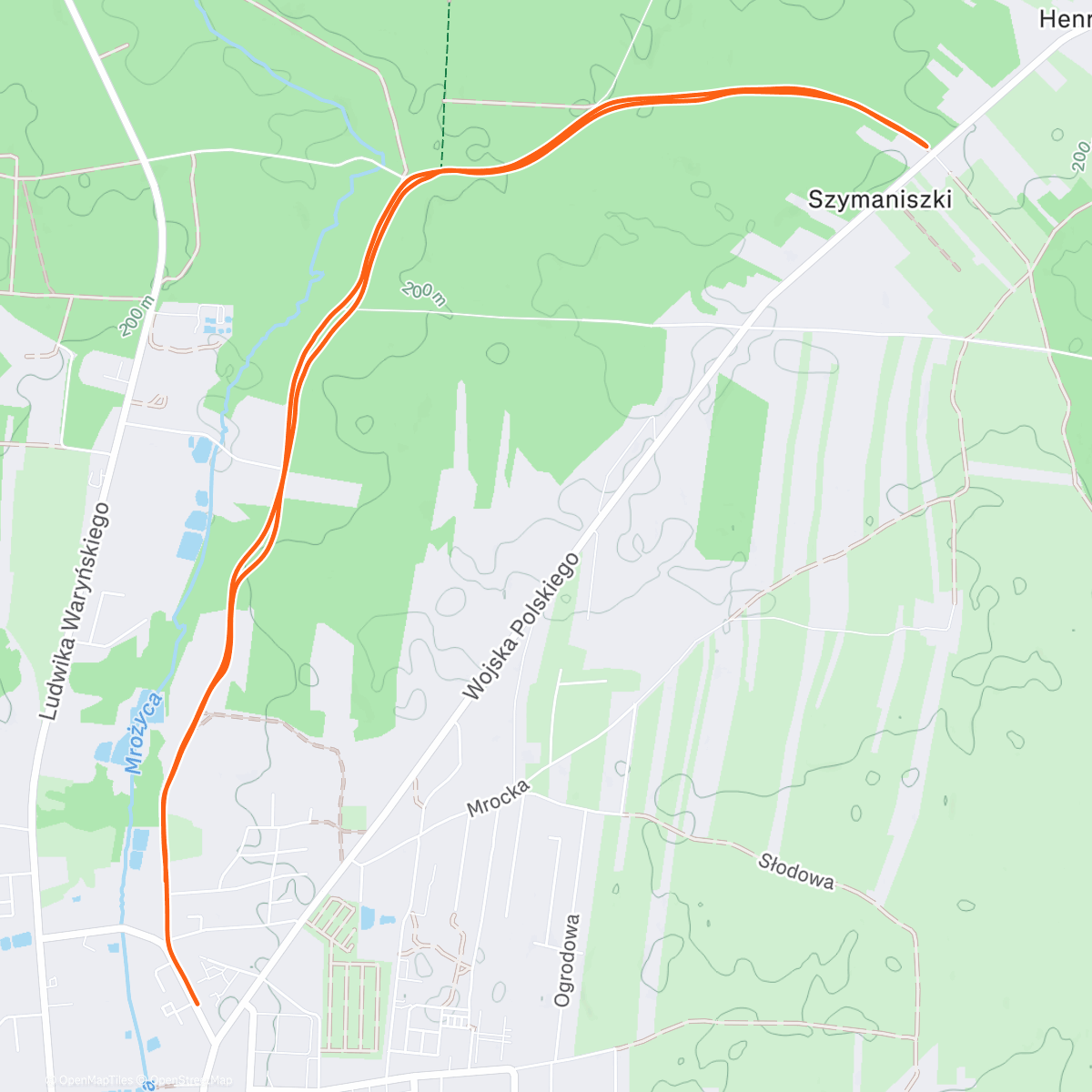 Map of the activity, Evening Run