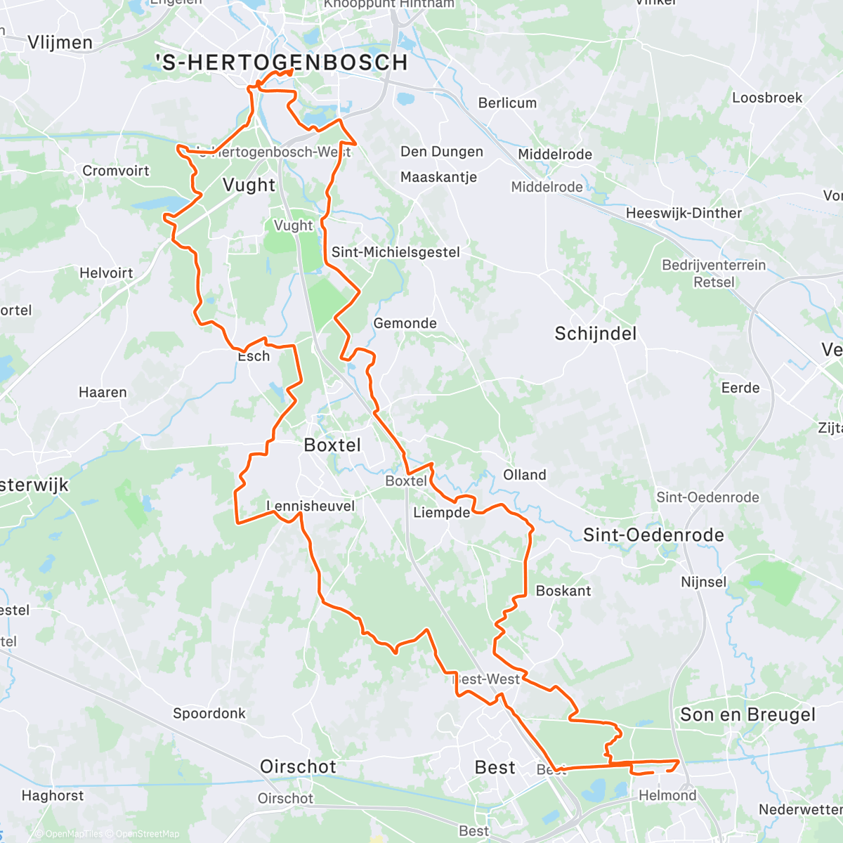 Map of the activity, Oliebollen rit MB