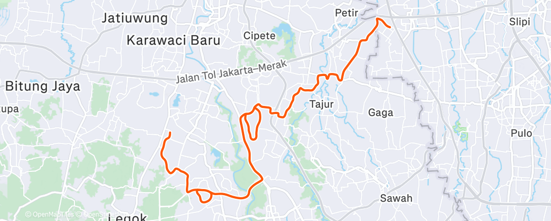 Map of the activity, Commuting to Work