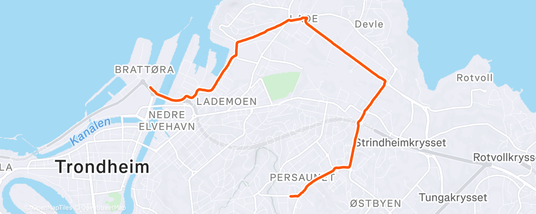 Map of the activity, Afternoon Run