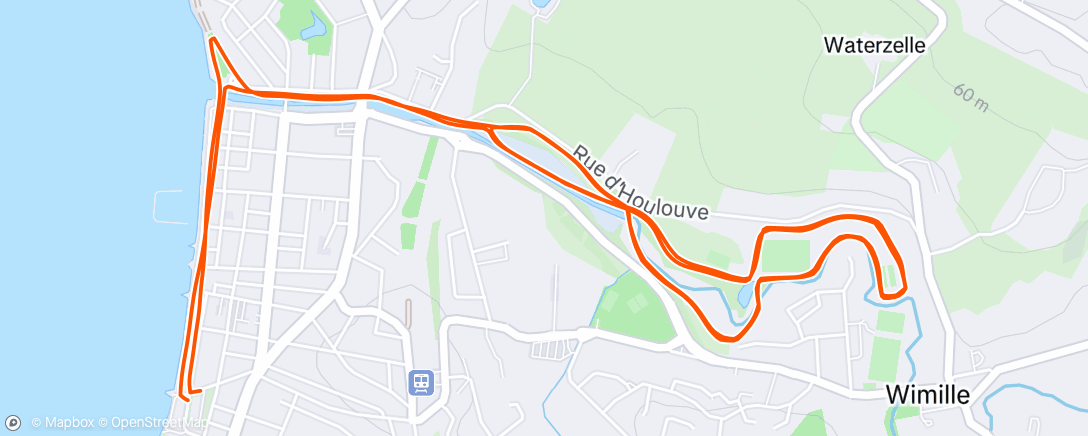 Map of the activity, Course à pied le matin