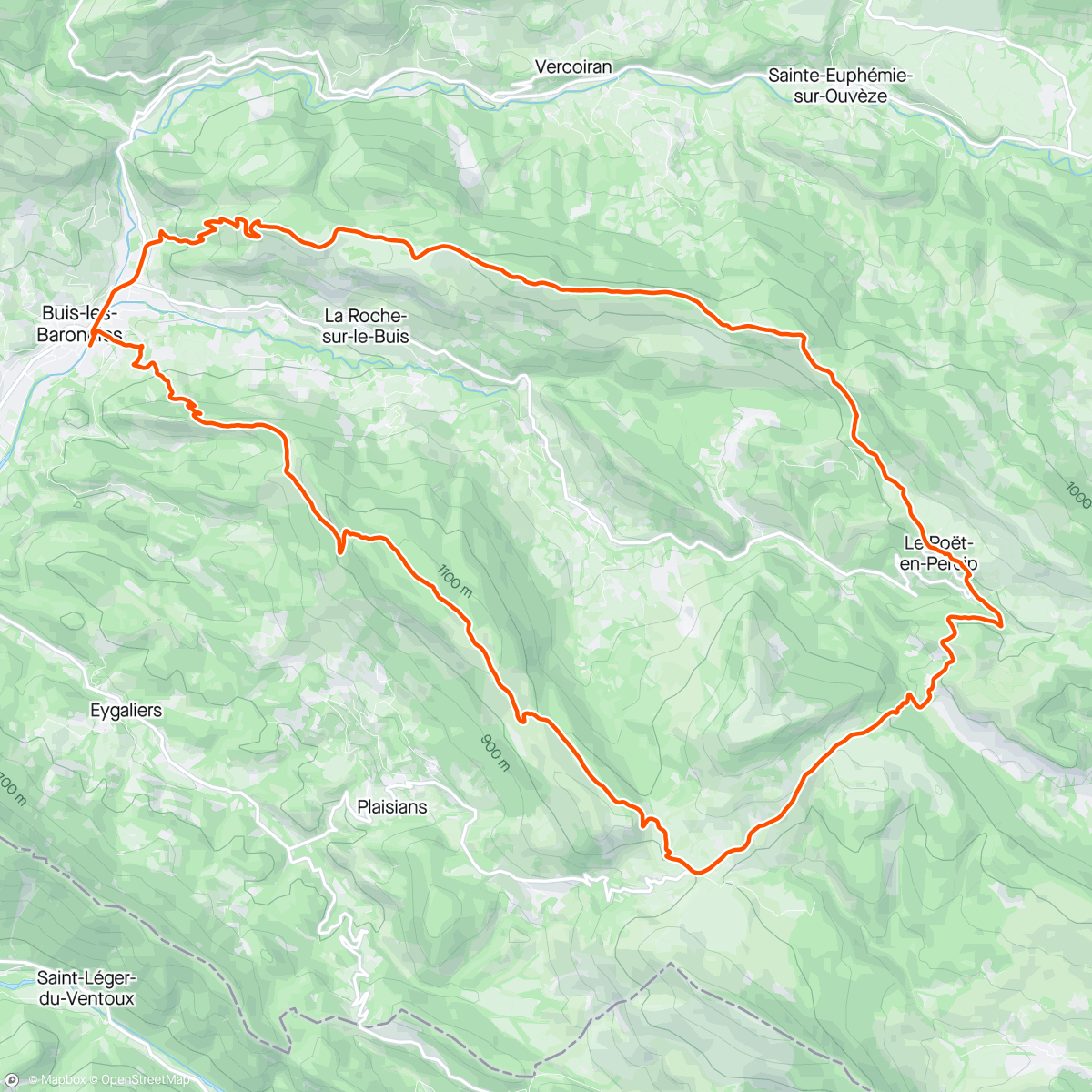 Map of the activity, Tour dans les Baronnies