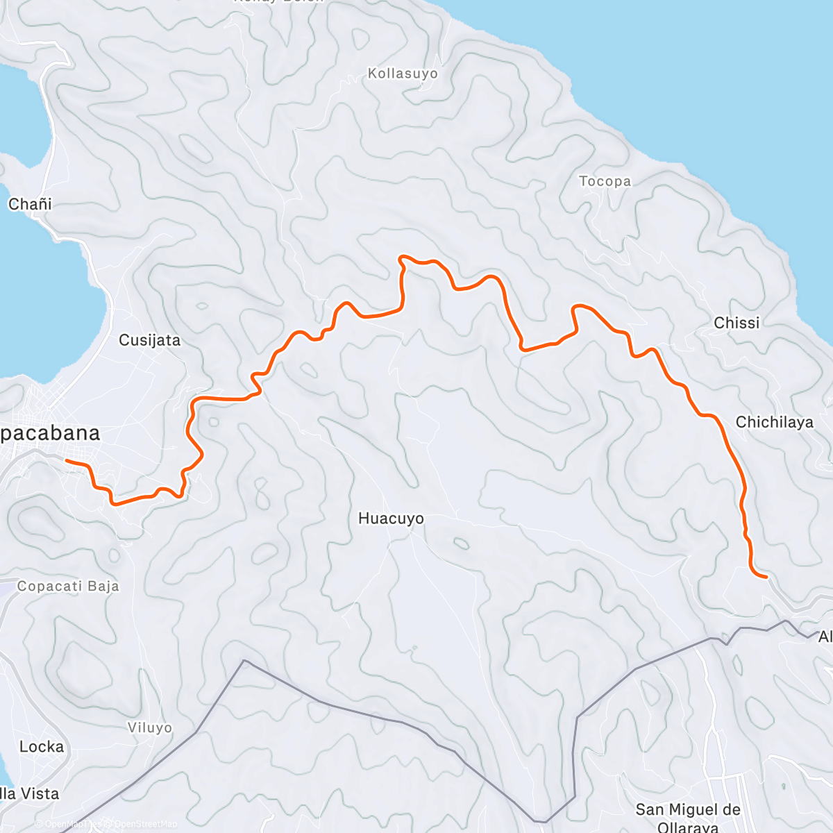 Map of the activity, ROUVY - Copacabana | Titicaca | Bolivia