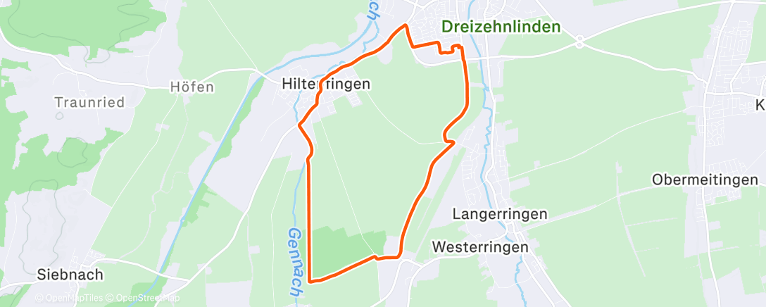 Map of the activity, Lauf am Morgen