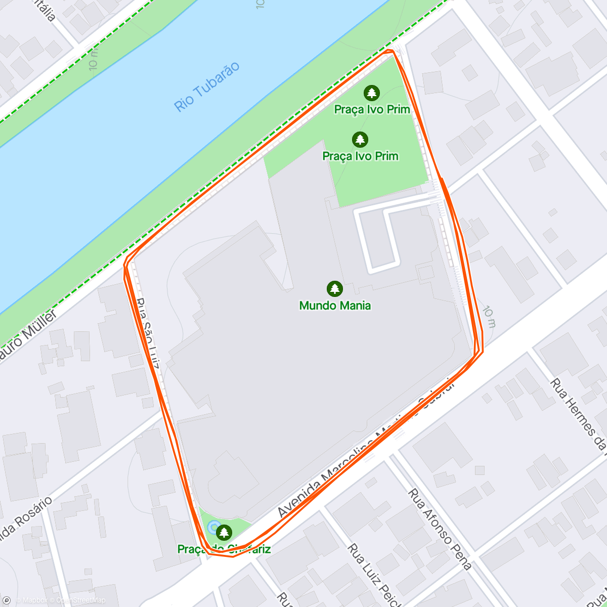 Map of the activity, Rodagem
