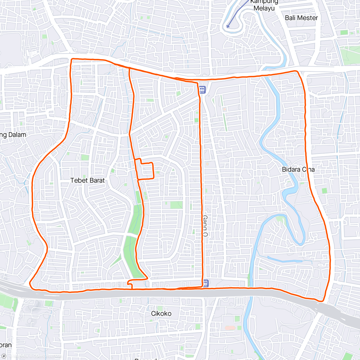 Map of the activity, Morning Run - Garmin