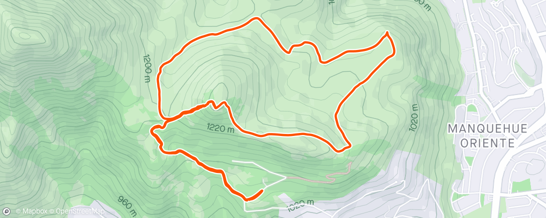 アクティビティ「Carrera de montaña a la tarde」の地図