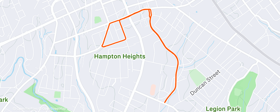 Map of the activity, Morning Run