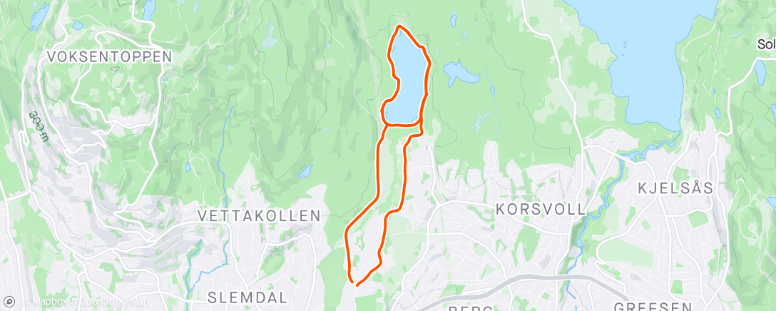 Kaart van de activiteit “Gubbetrim-intervaller Sognsvann”