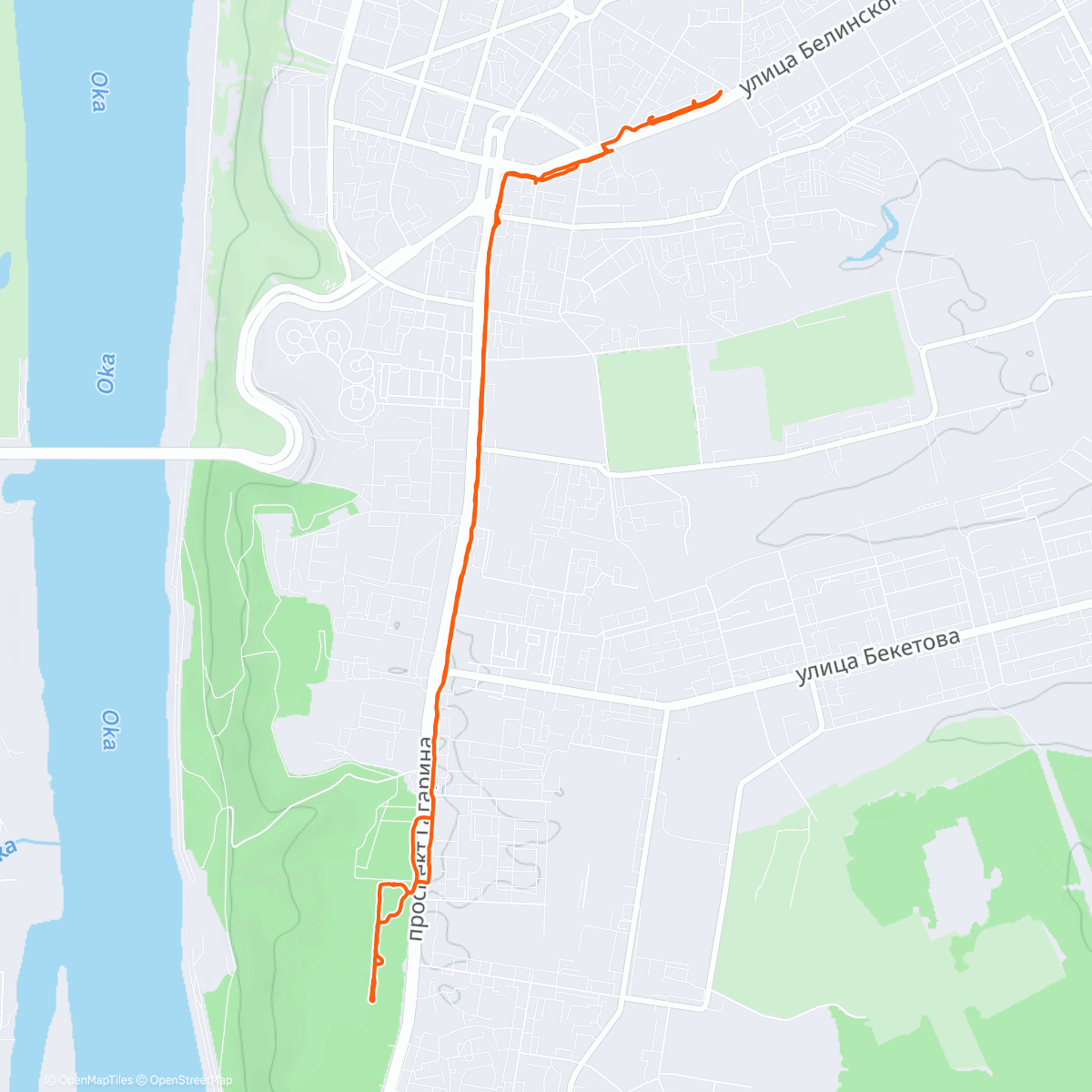 Map of the activity, Пробежка с Аней