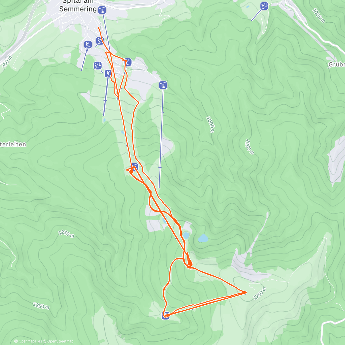Map of the activity, Morning Alpine Ski