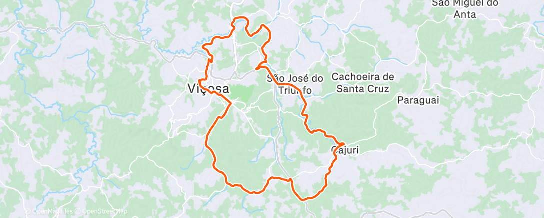 Map of the activity, Pedal sem parada