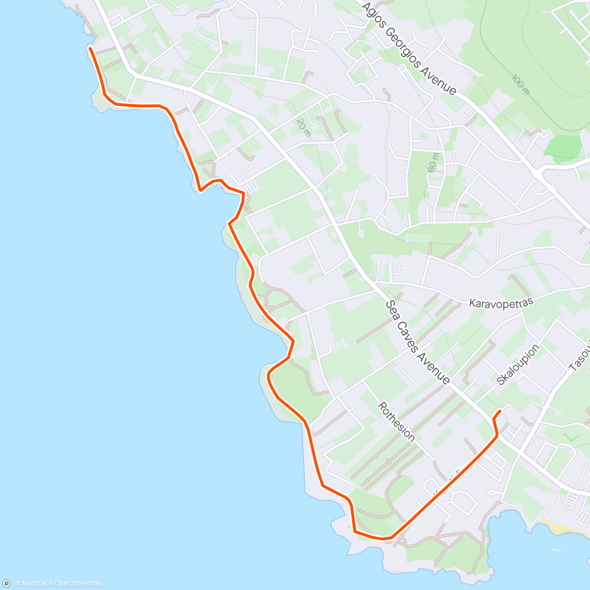 Map of the activity, Scenic walk to the shipwreck