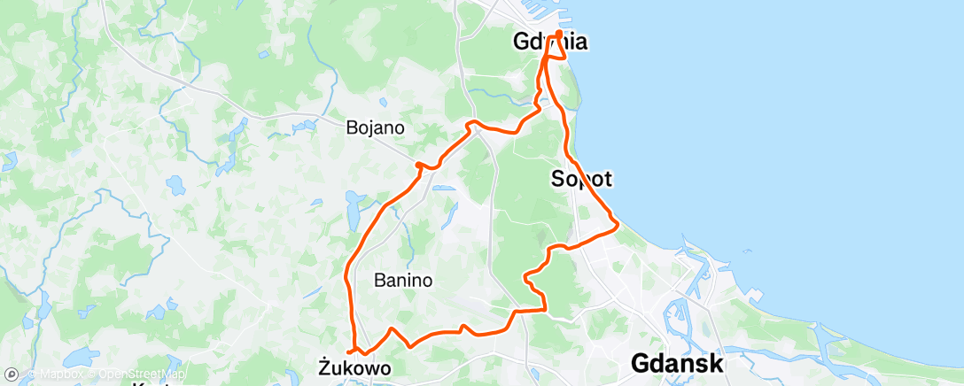 Map of the activity, Gravel2Work ⛴️