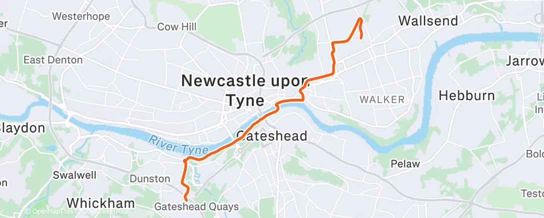 Map of the activity, Lunch Ride