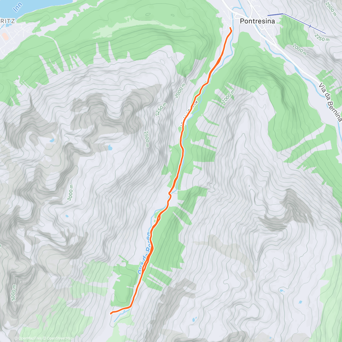 Map of the activity, Sankt Moritz vs Citroen na letniaczkach w grudniu