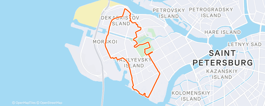 Map of the activity, Утренний забег