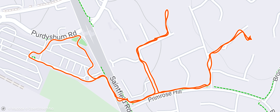 Map of the activity, Afternoon Walk