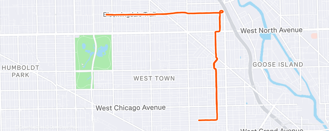 Map of the activity, Morning Run