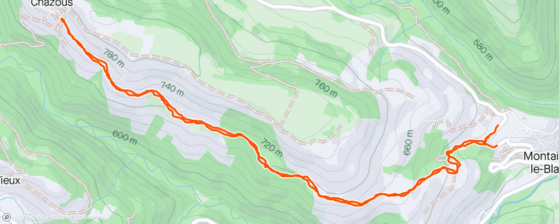 Map of the activity, Marche dans l'après-midi