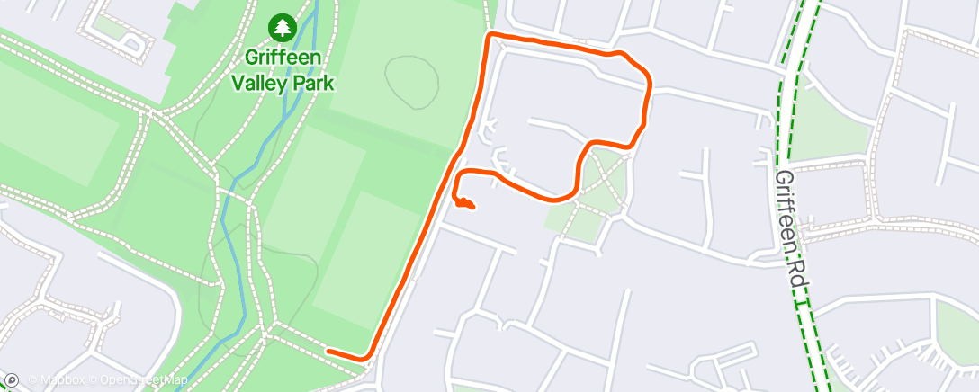 Mapa de la actividad, jog/walk to cooldown