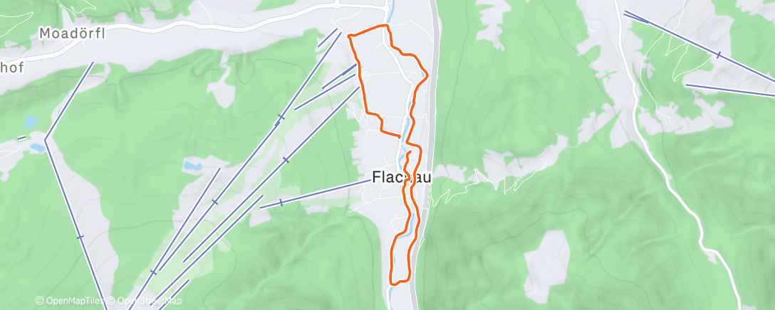 Map of the activity, Afternoon Run