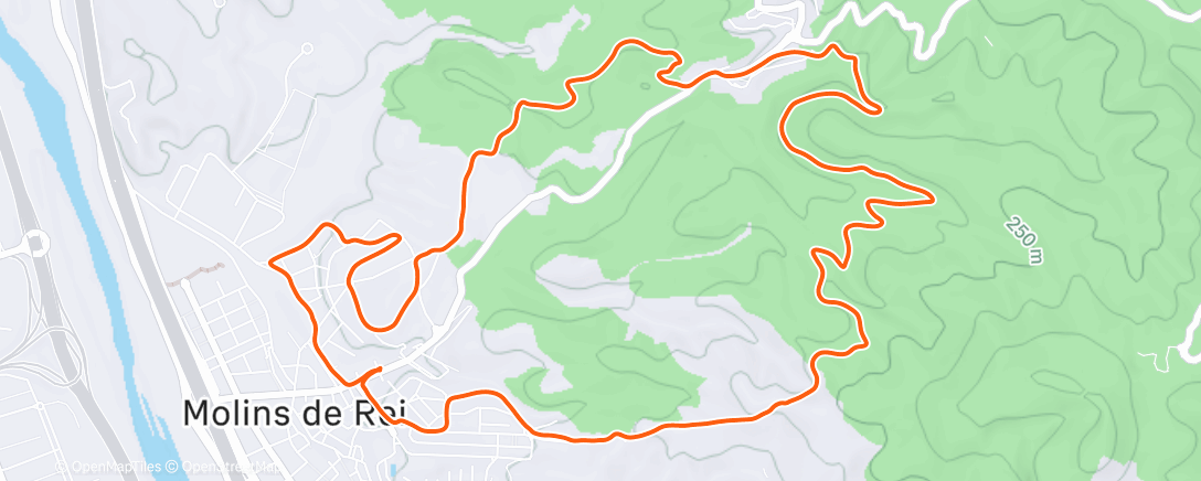 Map of the activity, Carrera de montaña matutina
