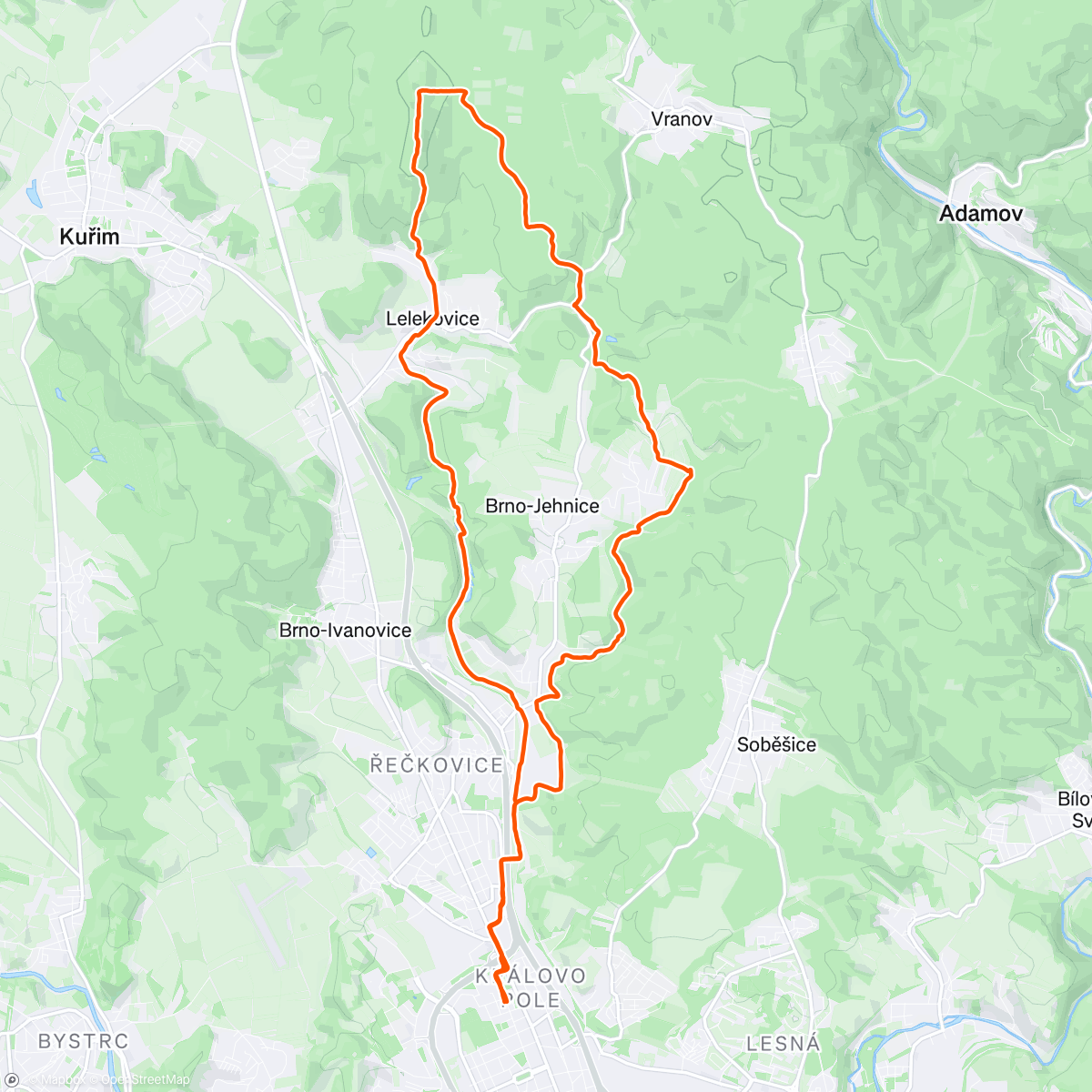 Map of the activity, nedělní romantika na 🌫️ Babí lom 💚