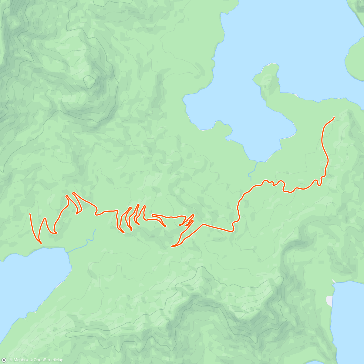 アクティビティ「Zwift - Road to Sky in Watopia」の地図