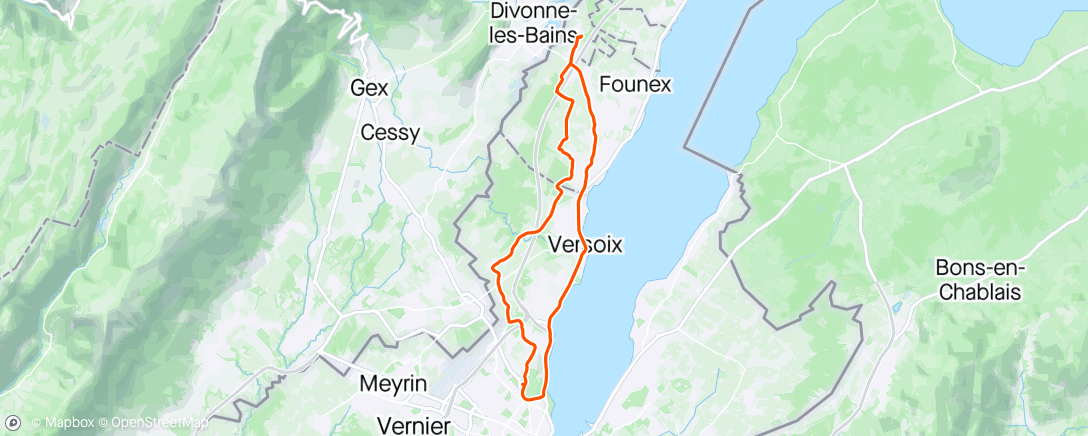 Map of the activity, Passing by Geneva Airport