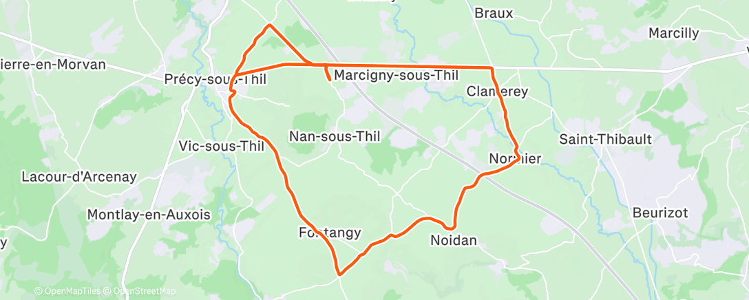 Карта физической активности (Sortie vélo dans l'après-midi)