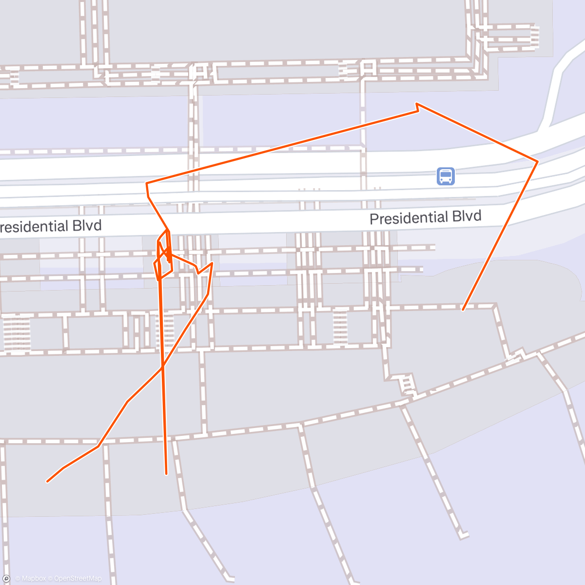 Map of the activity, Austin Airport 🛫  Walking  🚶‍♂️  😀