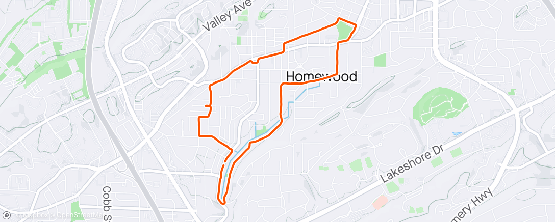 Map of the activity, Easy jog