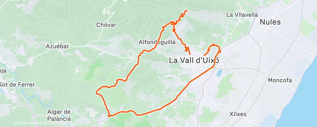 Map of the activity, Bicicleta por la mañana