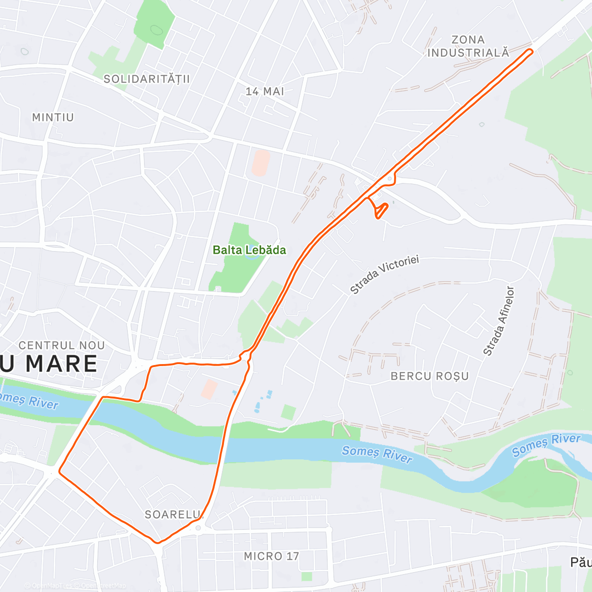 Map of the activity, Afternoon Run