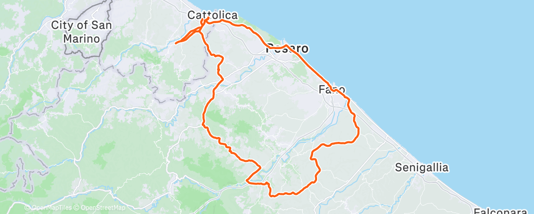 Map of the activity, Pedalata mattutina