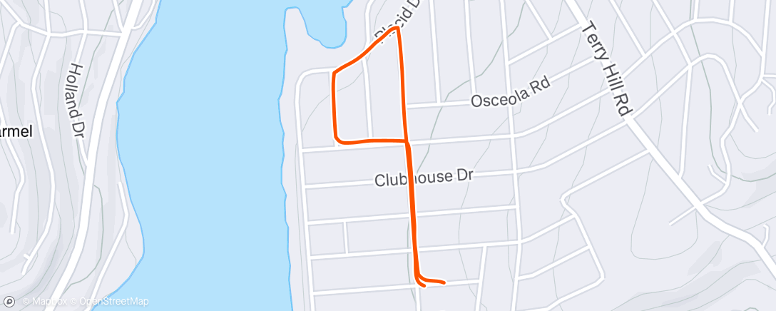 Map of the activity, Afternoon Run